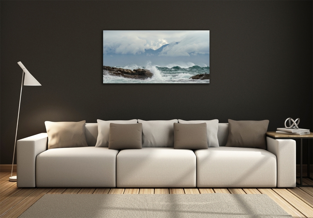 Glass picture print Rough sea