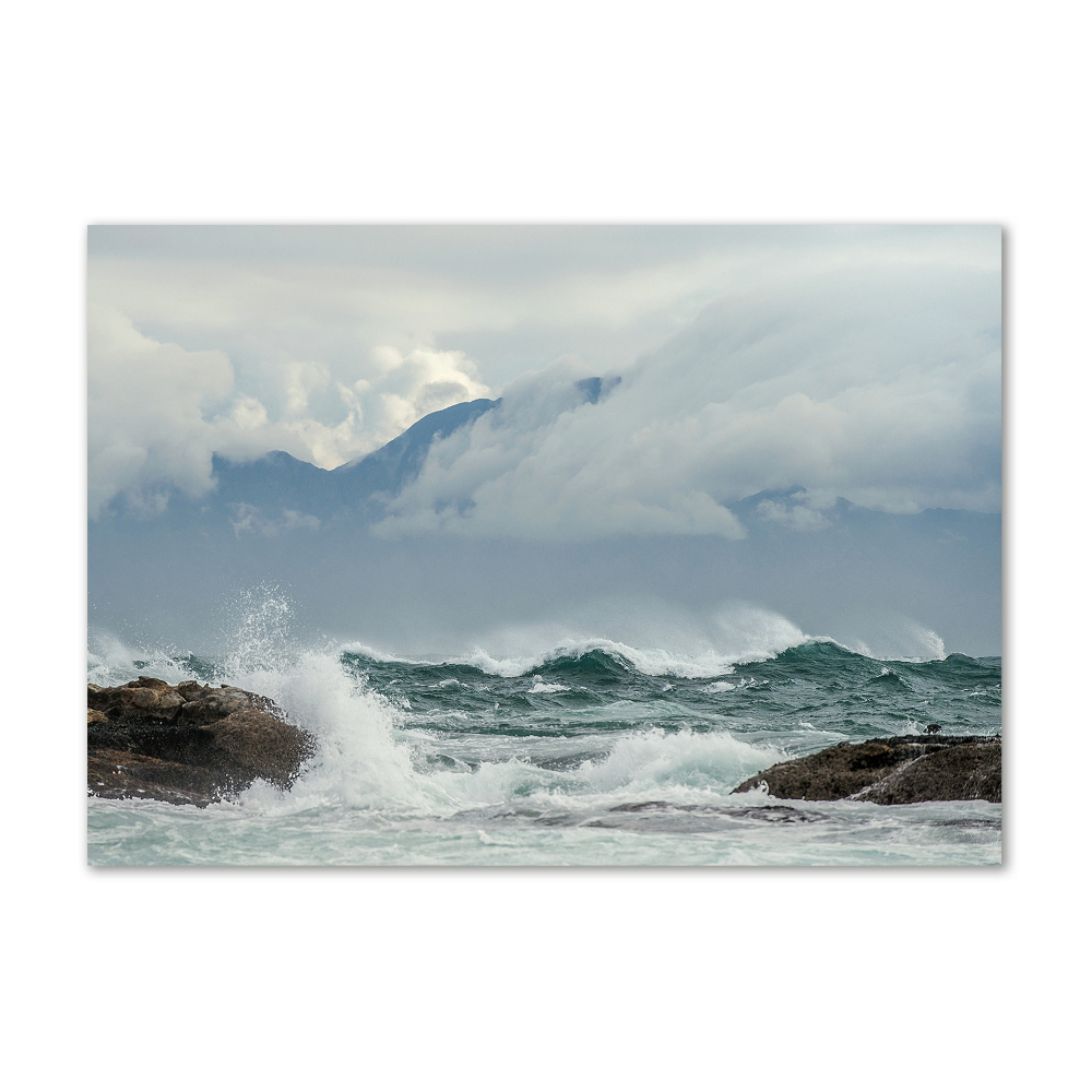 Glass picture print Rough sea