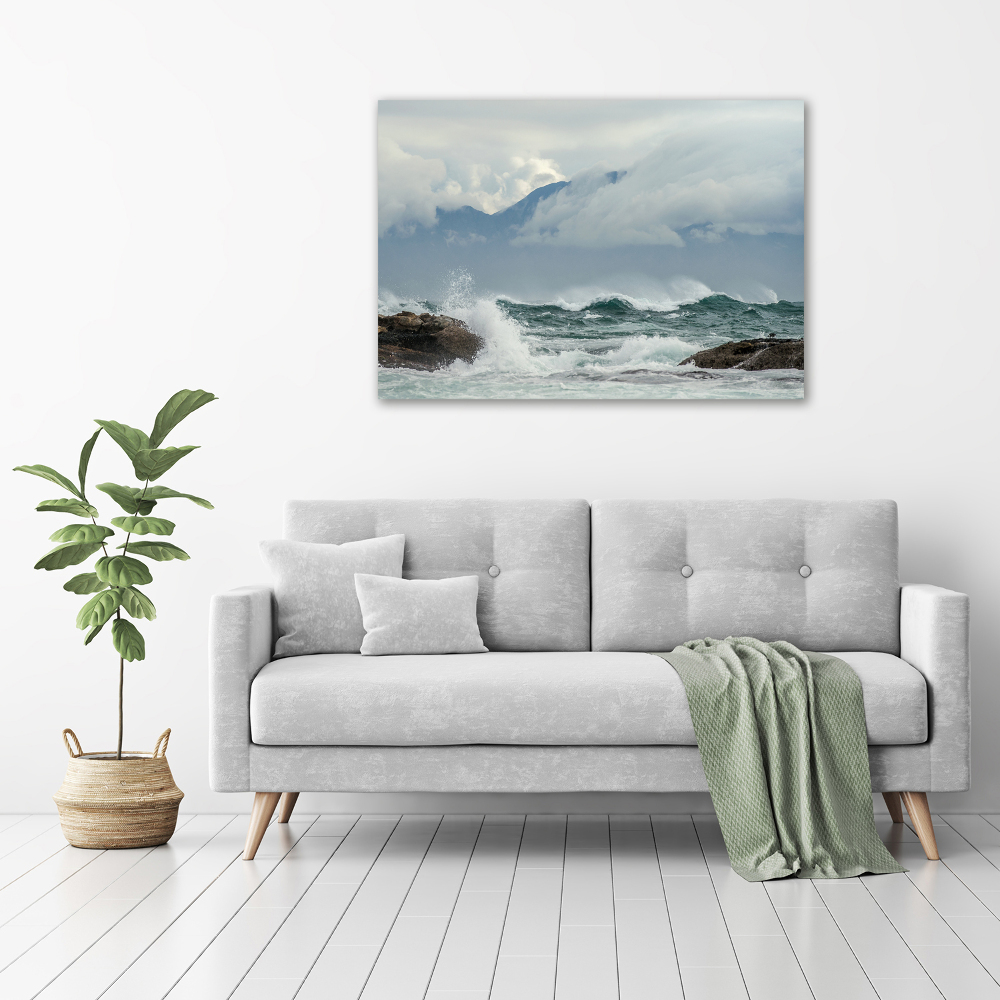 Glass picture print Rough sea