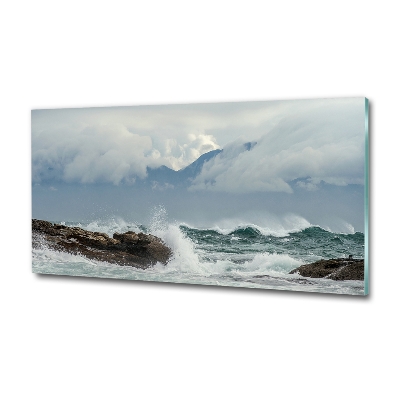 Glass picture print Rough sea