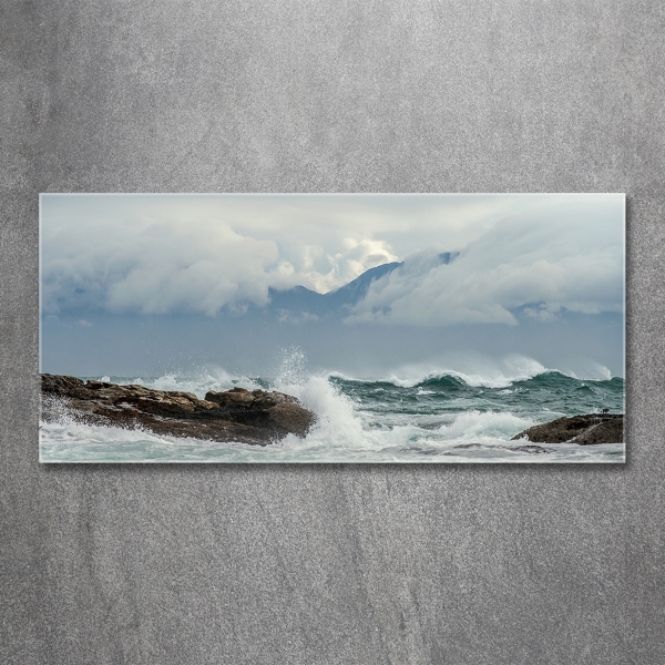 Glass picture print Rough sea