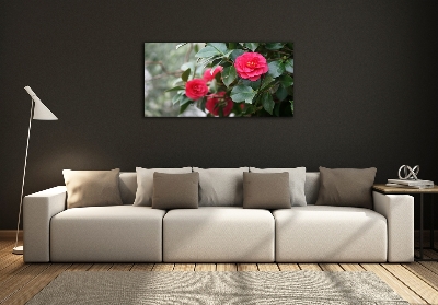 Glass wall art Camellia