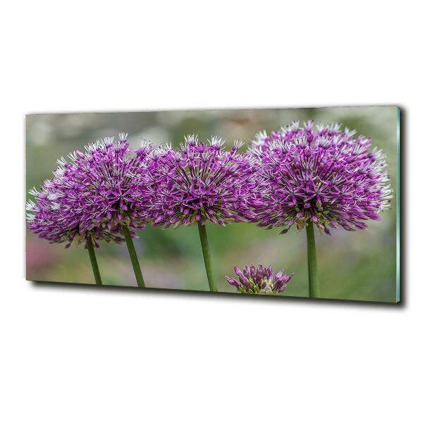 Wall art on glass Garlic flower