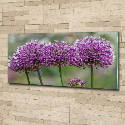 Wall art on glass Garlic flower