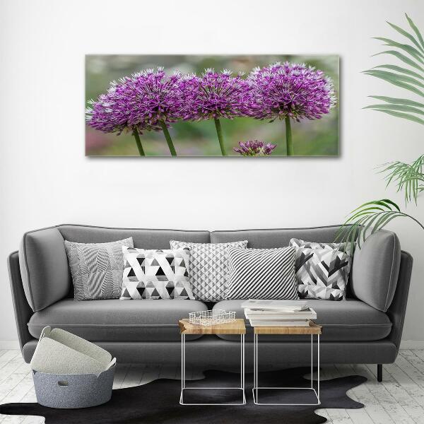 Wall art on glass Garlic flower