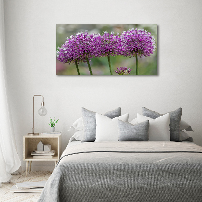 Wall art on glass Garlic flower