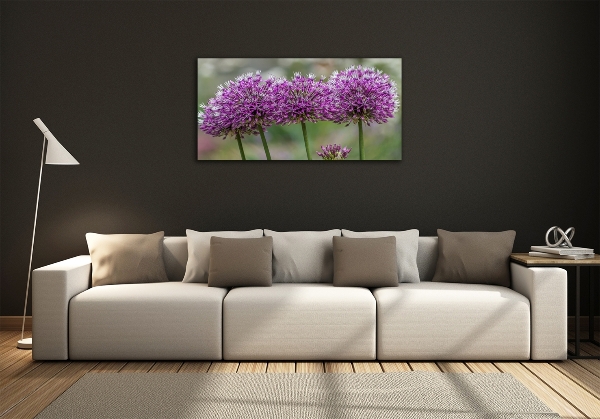 Wall art on glass Garlic flower