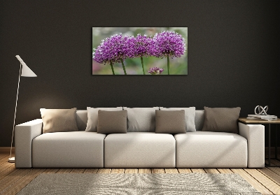 Wall art on glass Garlic flower