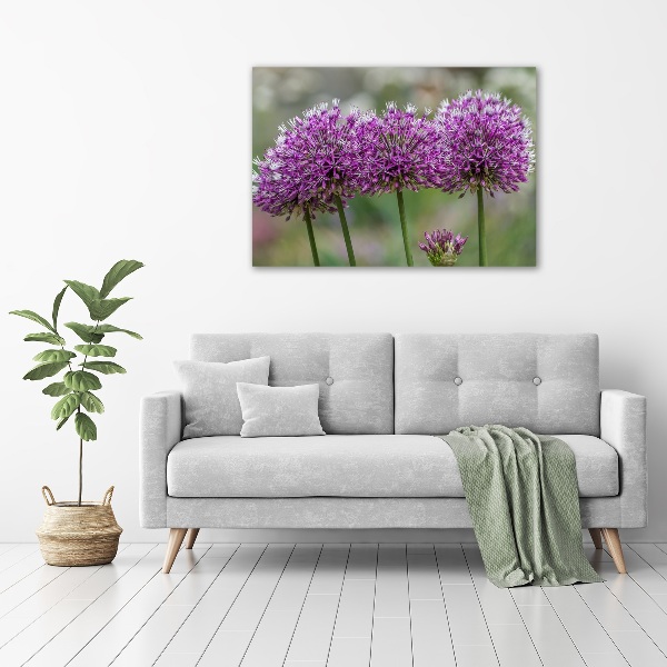 Wall art on glass Garlic flower