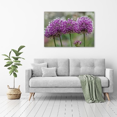 Wall art on glass Garlic flower