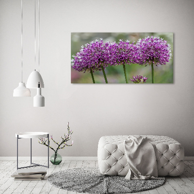 Wall art on glass Garlic flower