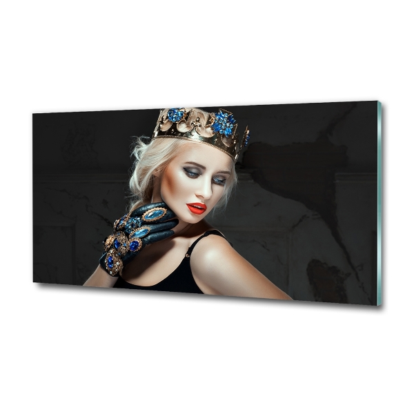 Glass picture wall art A woman in a crown