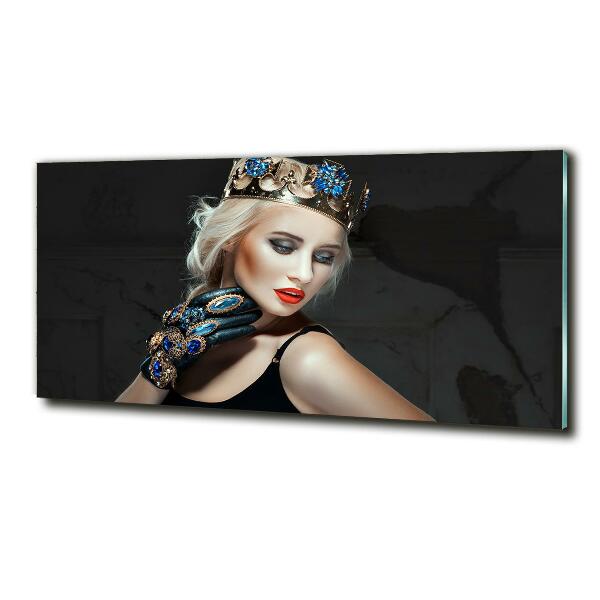 Glass picture wall art A woman in a crown