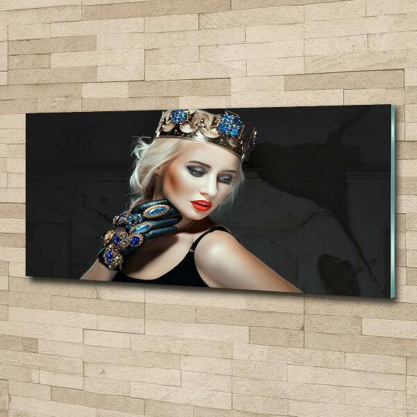 Glass picture wall art A woman in a crown