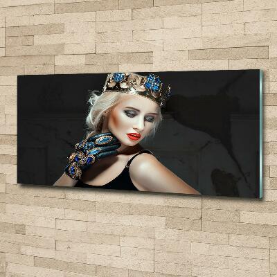 Glass picture wall art A woman in a crown