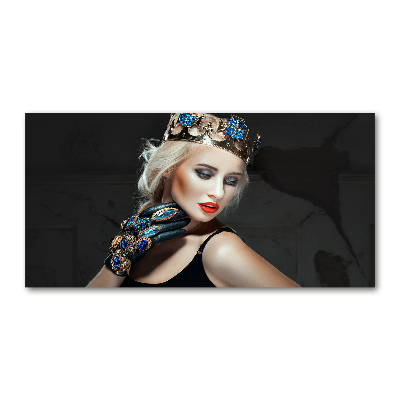 Glass picture wall art A woman in a crown