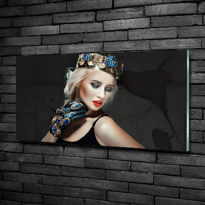 Glass picture wall art A woman in a crown