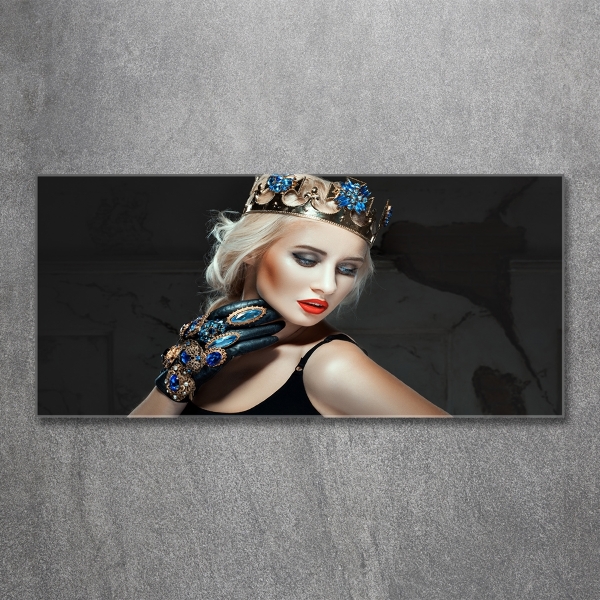 Glass picture wall art A woman in a crown