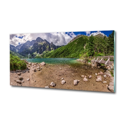 Glass picture print Lake in the mountains