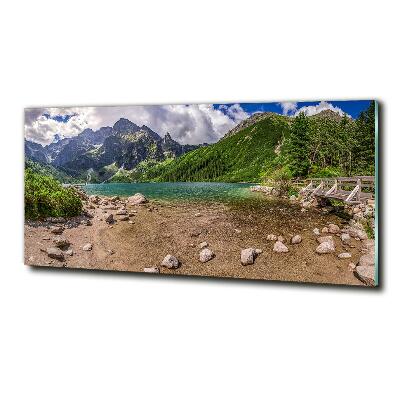 Glass picture print Lake in the mountains