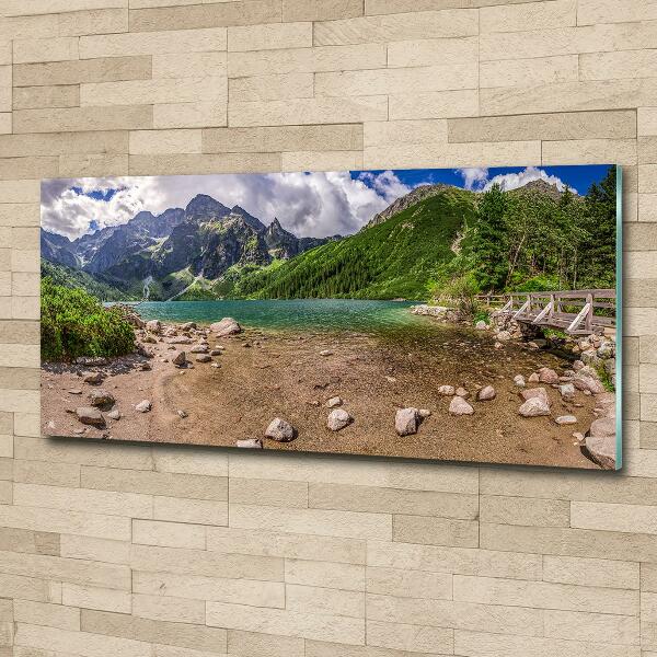 Glass picture print Lake in the mountains