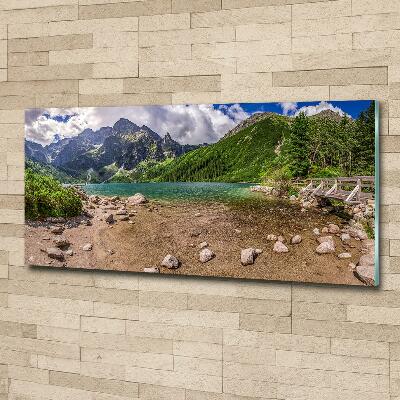 Glass picture print Lake in the mountains