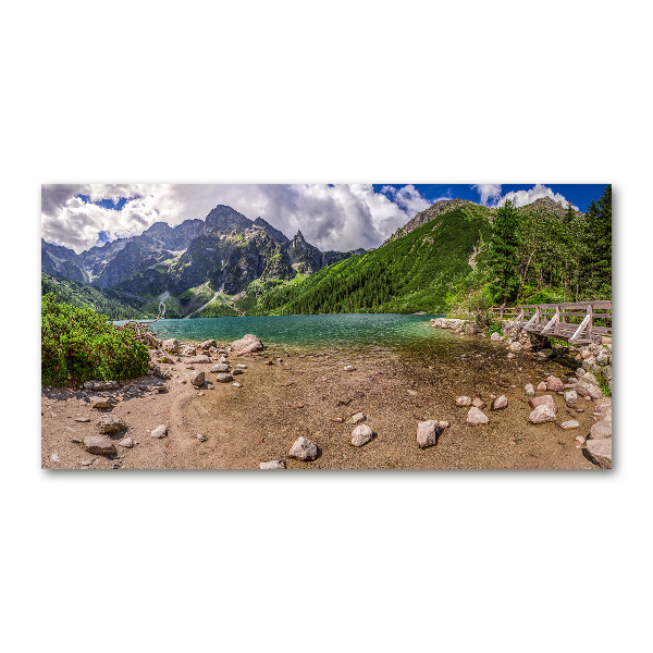 Glass picture print Lake in the mountains