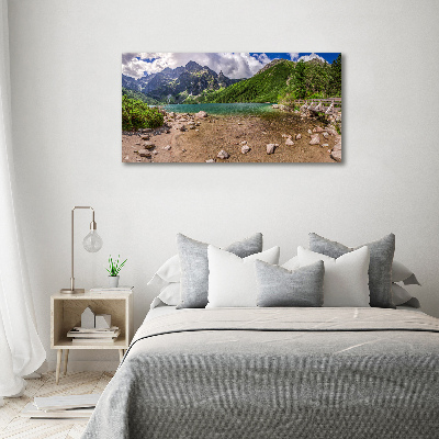 Glass picture print Lake in the mountains