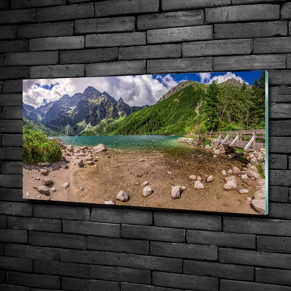 Glass picture print Lake in the mountains