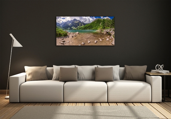 Glass picture print Lake in the mountains