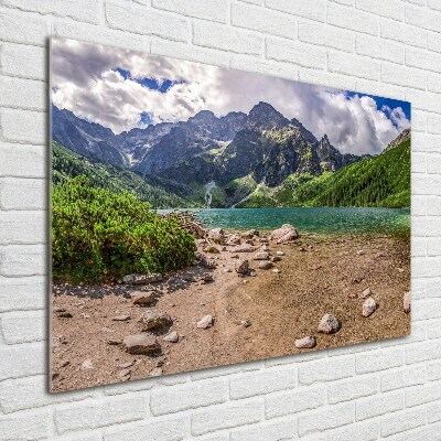 Glass picture print Lake in the mountains