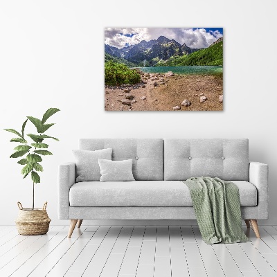 Glass picture print Lake in the mountains