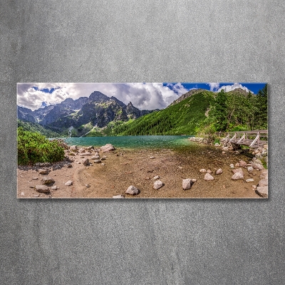 Glass picture print Lake in the mountains