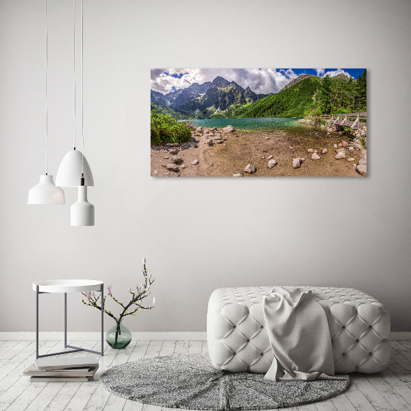 Glass picture print Lake in the mountains