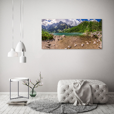 Glass picture print Lake in the mountains