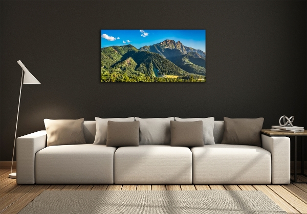 Glass picture print Panorama of the tatra mountains