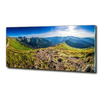 Glass picture print Mountain panorama