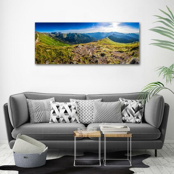 Glass picture print Mountain panorama