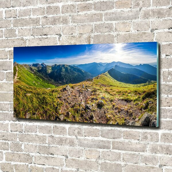 Glass picture print Mountain panorama