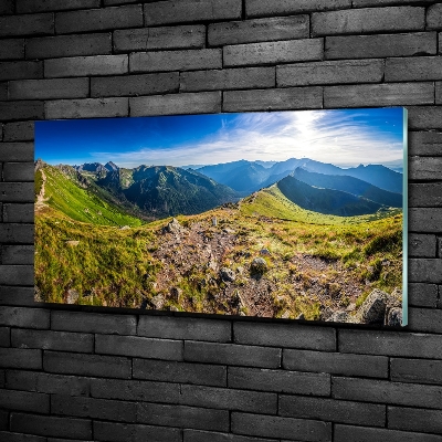 Glass picture print Mountain panorama