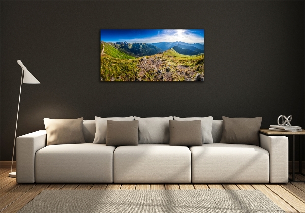 Glass picture print Mountain panorama