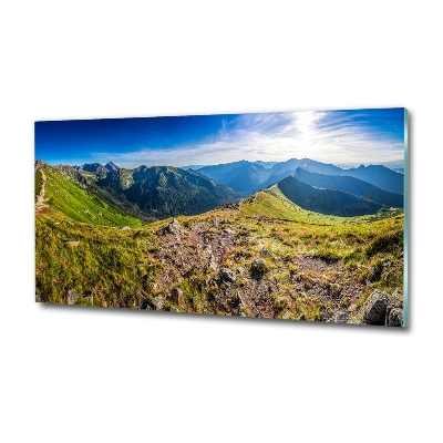 Glass picture print Mountain panorama