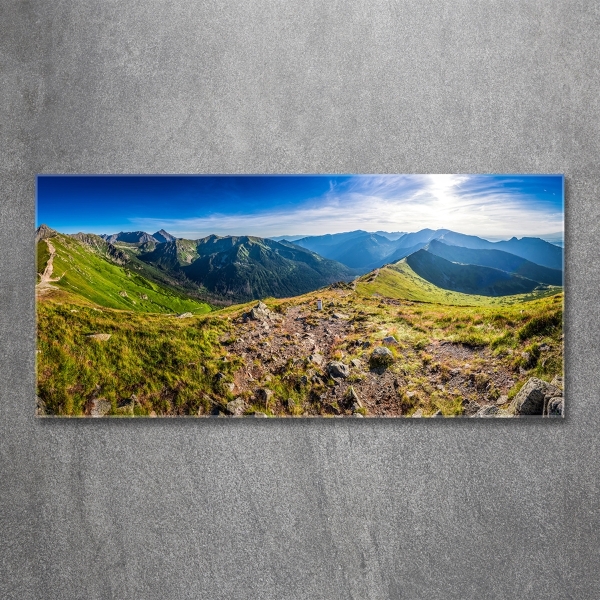 Glass picture print Mountain panorama