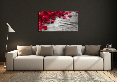 Glass wall art Red roses