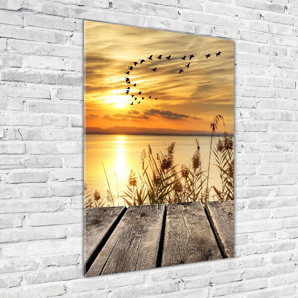 Glass wall art Sunset