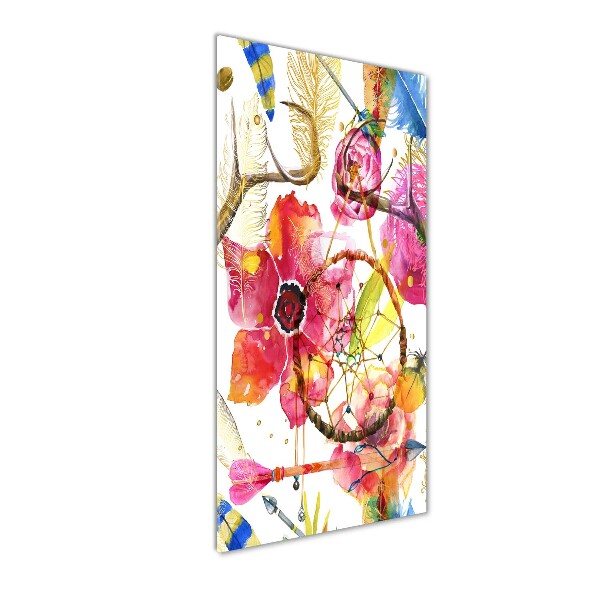 Wall art on glass Flowers style boho