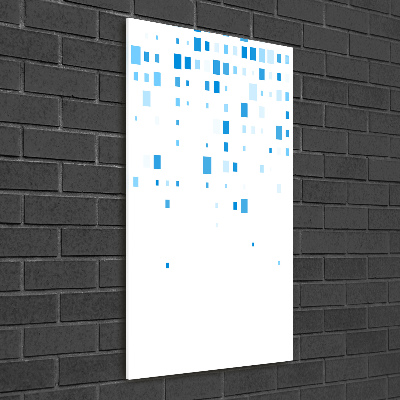 Glass picture wall art Blue squares