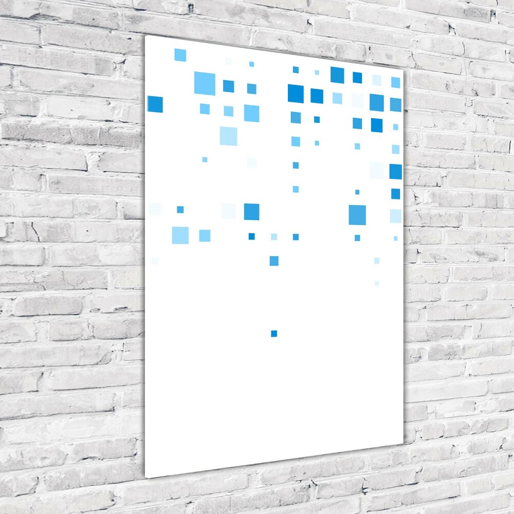 Glass picture wall art Blue squares