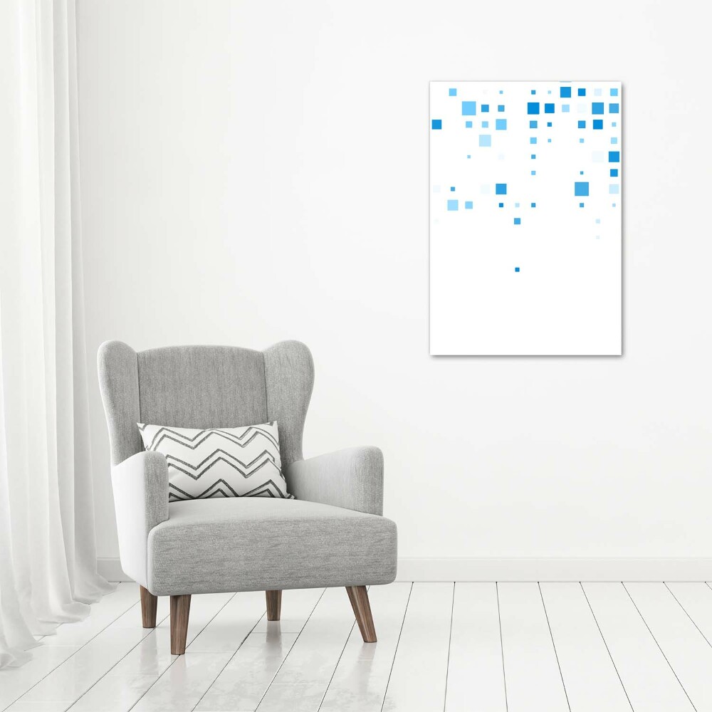 Glass picture wall art Blue squares