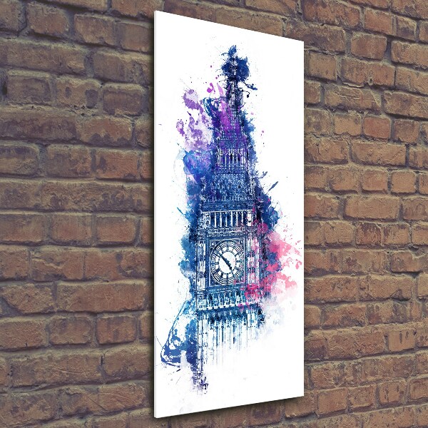 Printed glass wall art Colorful Big Ben